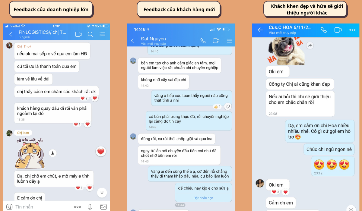feedback của khách hàng
